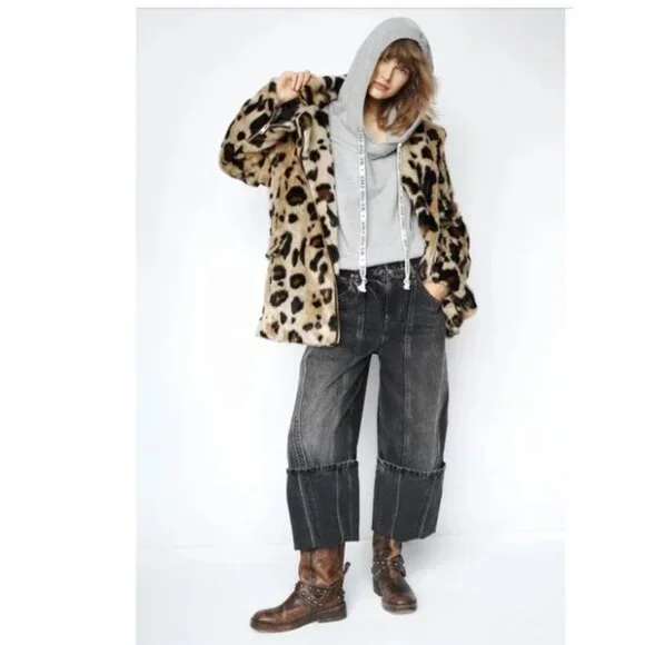 Free People Bella Leopard Coat